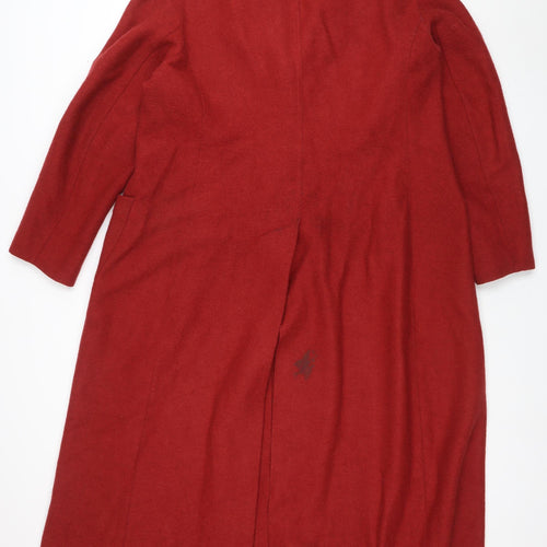 Peruvian Connection Women's Red Alpaca Wool Long Coatigan UK 22