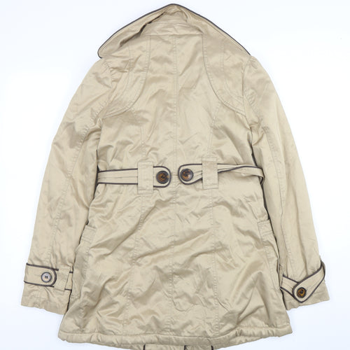 Lipsy Women’s Beige Trench Coat Size 10 Belted Classic Style