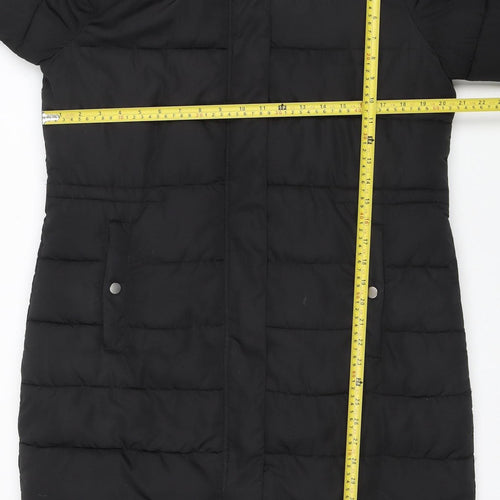 Nutmeg Womens Black Size 14 Hooded Puffer Jacket