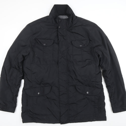 BHS Men’s Black XL Parka Jacket Nylon Mid-Length Winter Coat