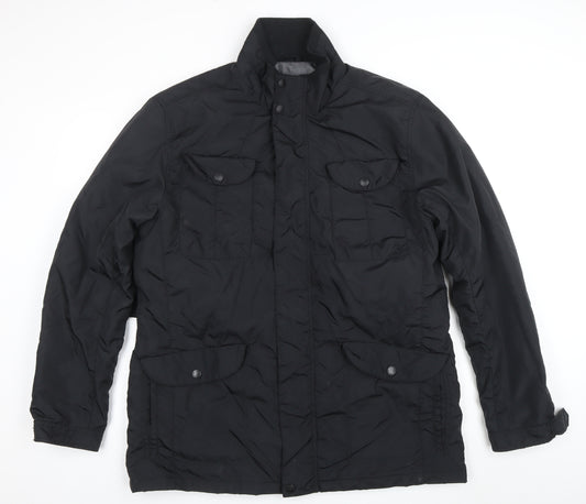 BHS Men’s Black XL Parka Jacket Nylon Mid-Length Winter Coat
