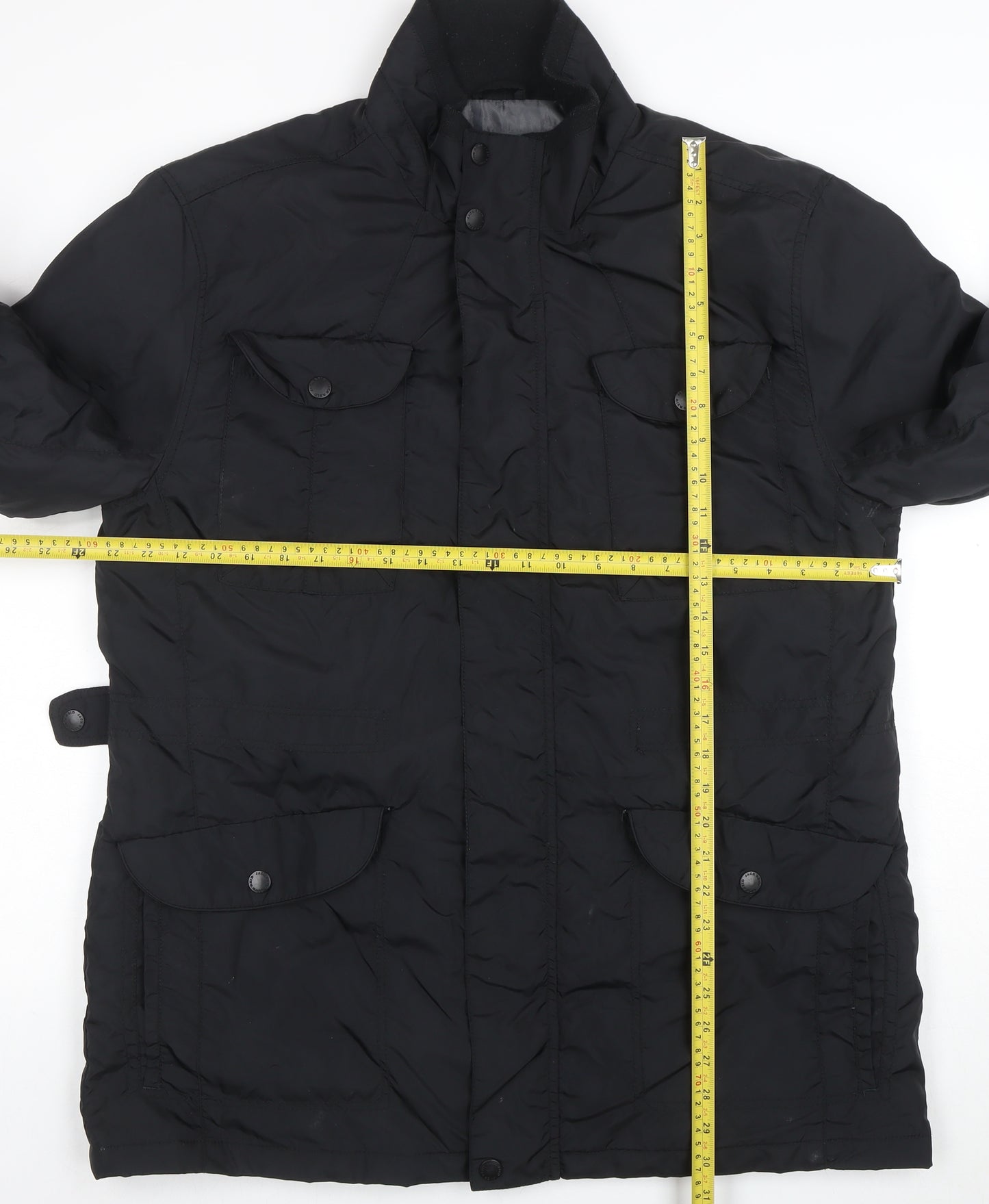 BHS Men’s Black XL Parka Jacket Nylon Mid-Length Winter Coat