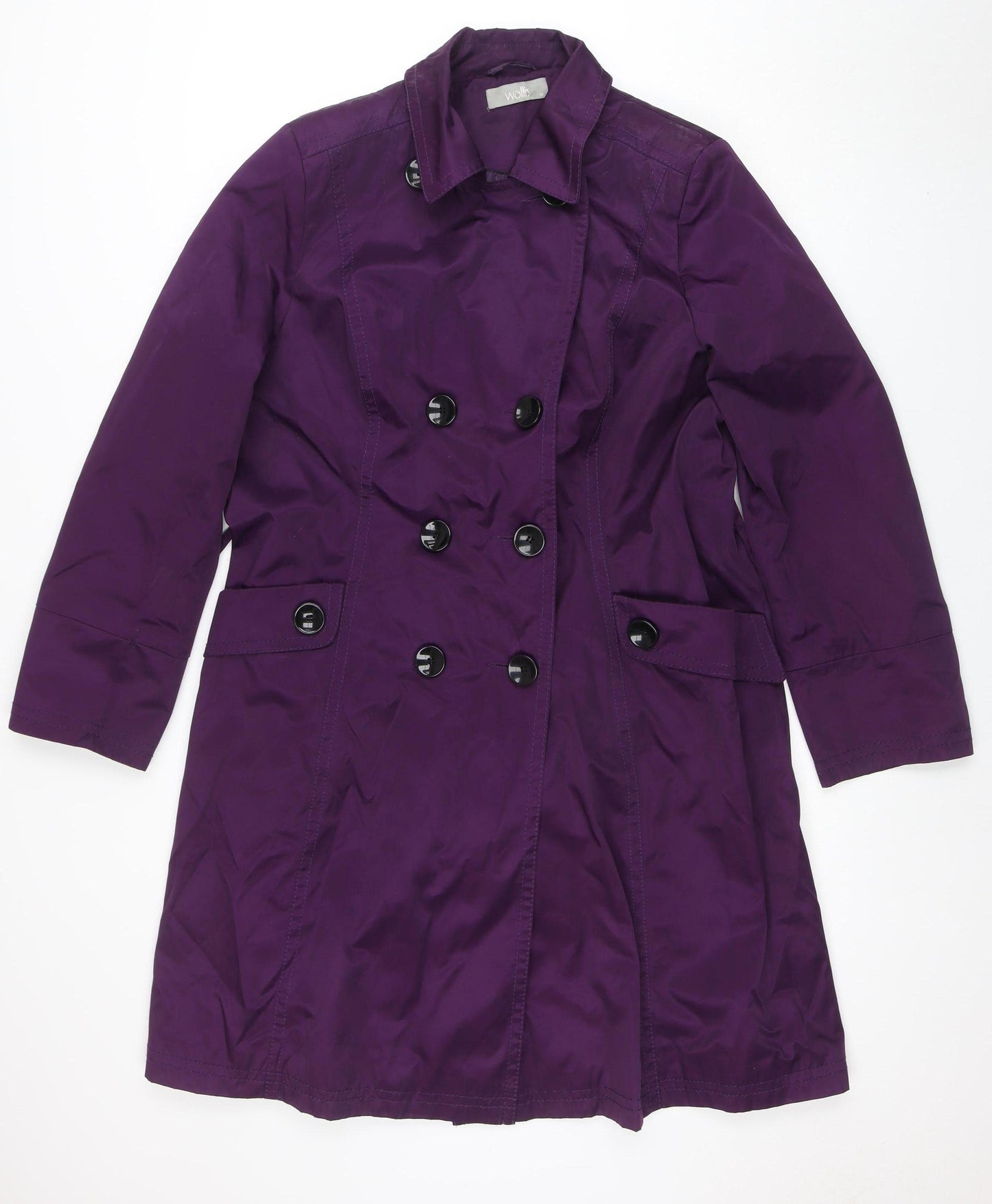 Wallis Women's Purple Trench Coat Size 18 Polyester Cotton Lined