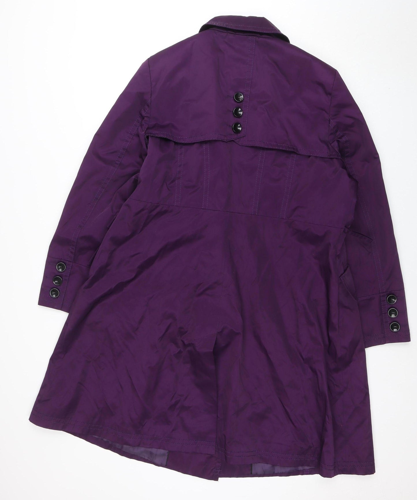Wallis Women's Purple Trench Coat Size 18 Polyester Cotton Lined