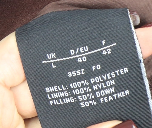 Toggi Women's Brown L Puffer Jacket Down Feather Winter Coat