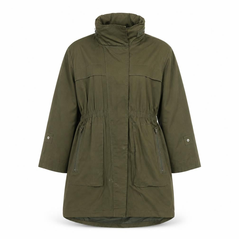 Axcent Women’s Green Parka Coat L Long Sleeve Zip Jacket