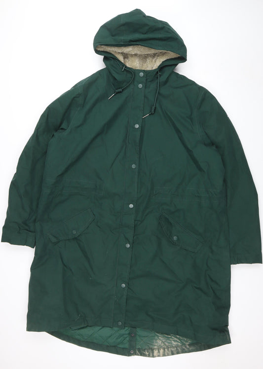 Seasalt Cornwall Women’s Green Waterproof Hooded Rain Coat UK 22