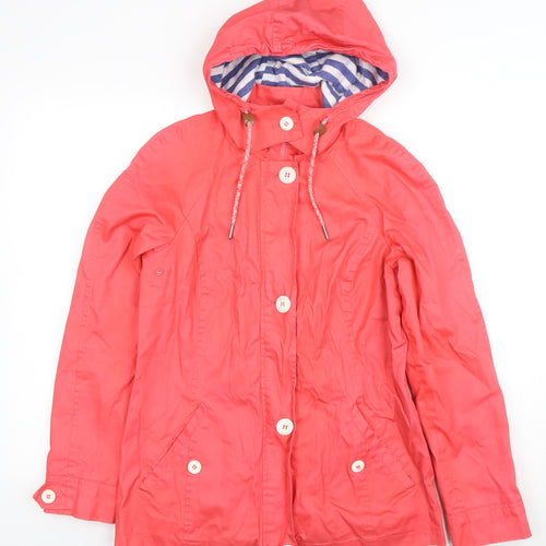 Maine New England Women's Pink Hooded Rain Coat Size 10