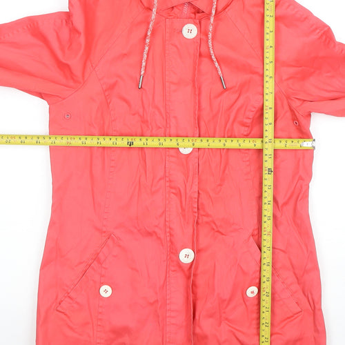 Maine New England Women's Pink Hooded Rain Coat Size 10