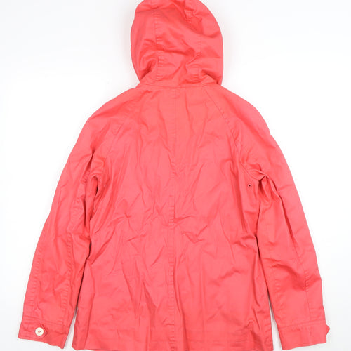 Maine New England Women's Pink Hooded Rain Coat Size 10