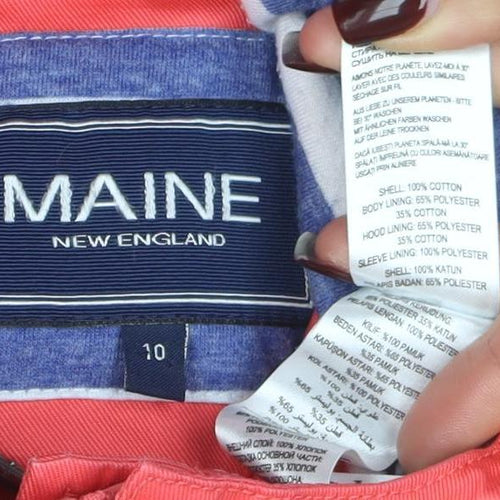 Maine New England Women's Pink Hooded Rain Coat Size 10