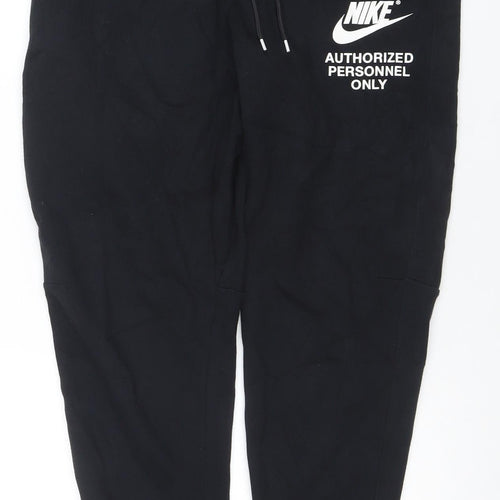 Nike Men's Black Jogger Sweatpants Size S Fleece Drawstring Tapered