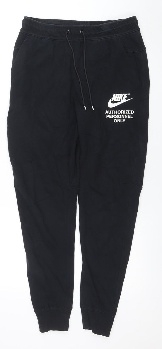Nike Men's Black Jogger Sweatpants Size S Fleece Drawstring Tapered