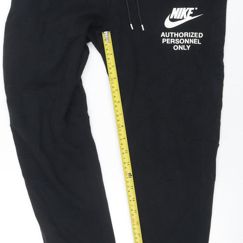 Nike Men's Black Jogger Sweatpants Size S Fleece Drawstring Tapered