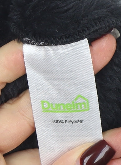 Dunelm Women Black Fleece Hooded Robe One Size Winter Wear