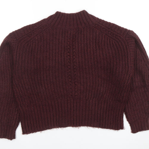 Marks and Spencer Per Una Women's Brown V-Neck Chunky Knit Jumper Size M