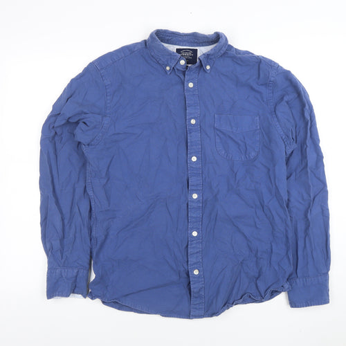 Charles Tyrwhitt Men's Blue Slim Fit Cotton Button-Up Shirt M