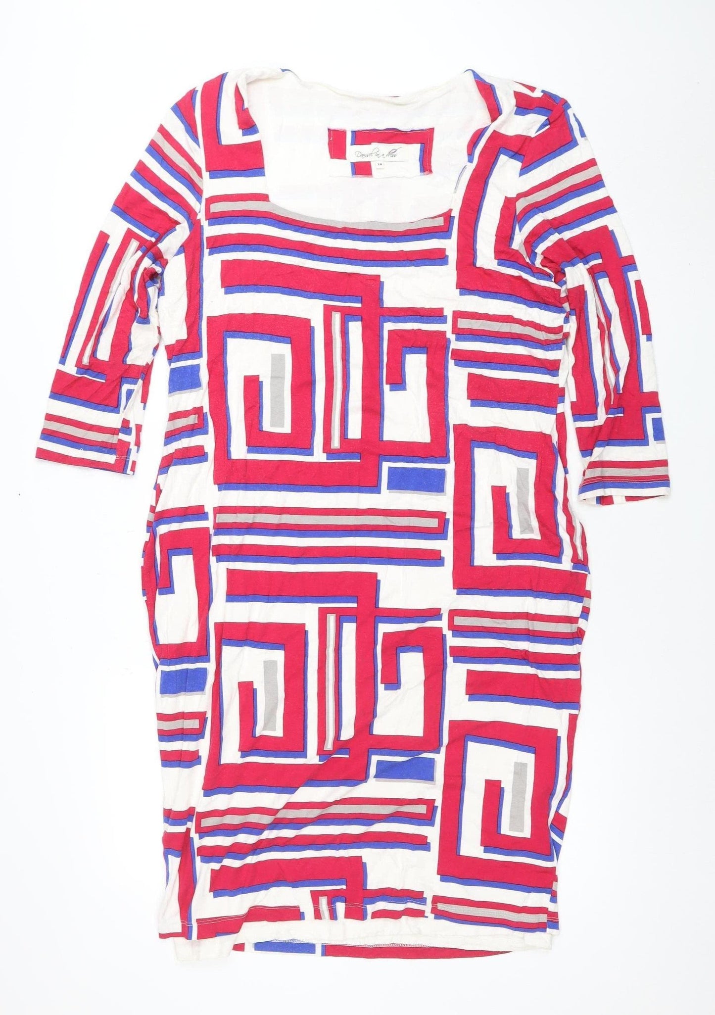 Damsel in a Dress Women Multicoloured Size 18 Geometric Shift Dress