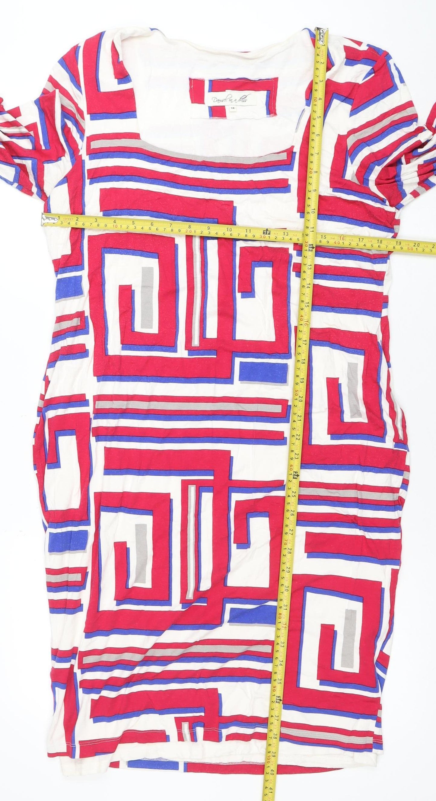 Damsel in a Dress Women Multicoloured Size 18 Geometric Shift Dress