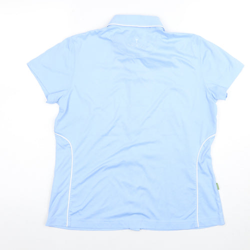 BACKTEE Women's Blue Short Sleeve Collared Polo Shirt Size M