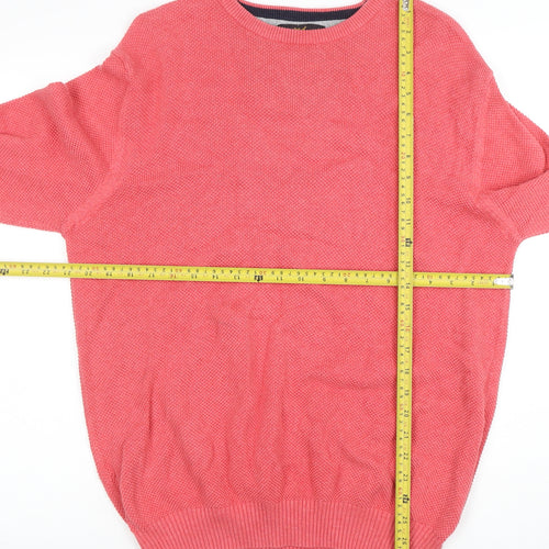 Peter Christian Men's Pink Cotton Crew Neck Pullover Jumper Size L