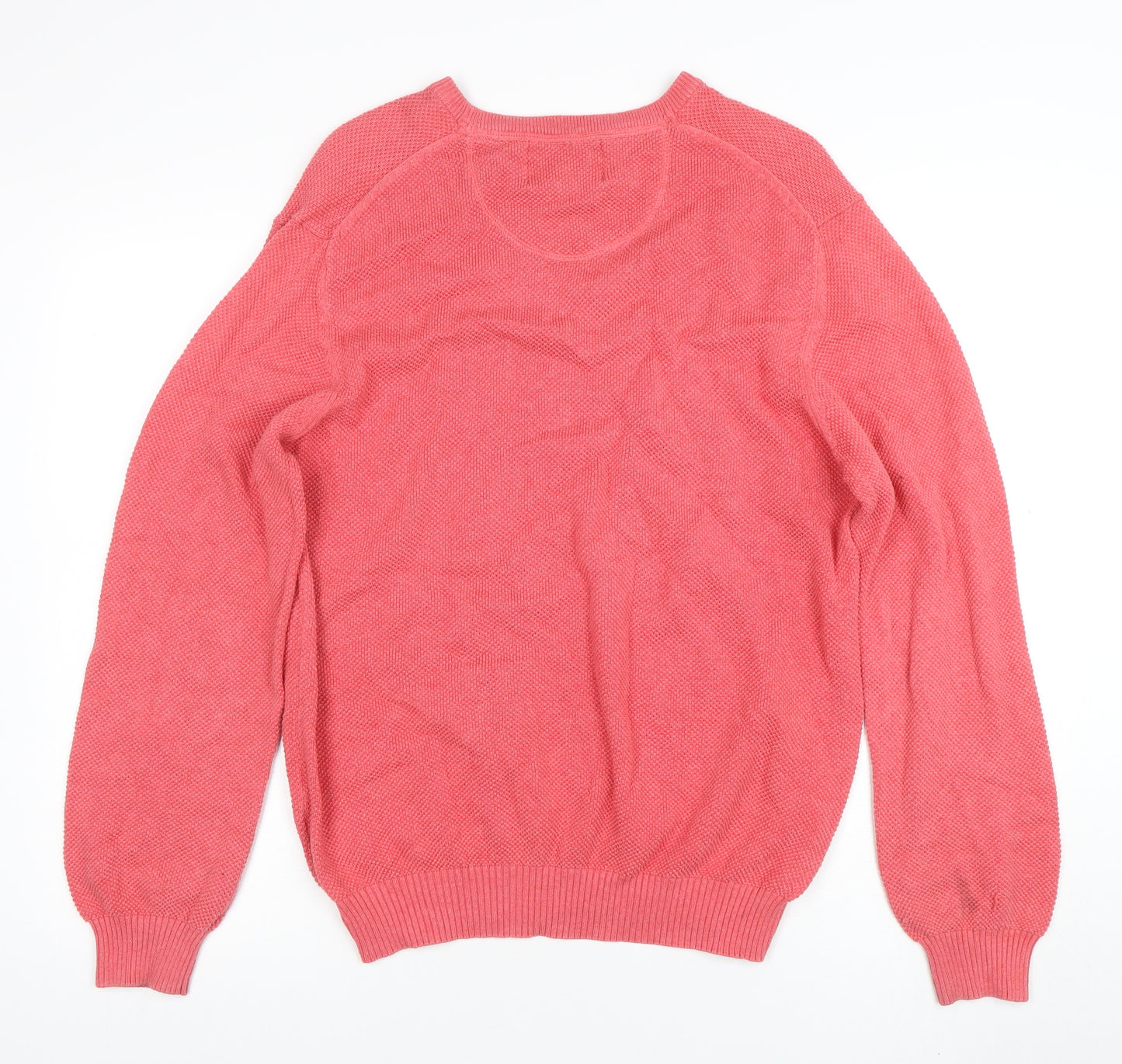 Peter Christian Men's Pink Cotton Crew Neck Pullover Jumper Size L