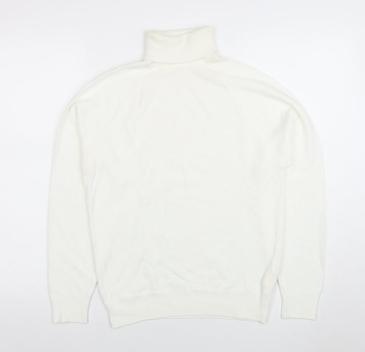 Jonelle Womens Ivory Roll Neck Acrylic Jumper Size 12