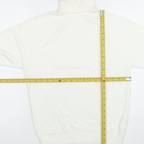 Jonelle Womens Ivory Roll Neck Acrylic Jumper Size 12