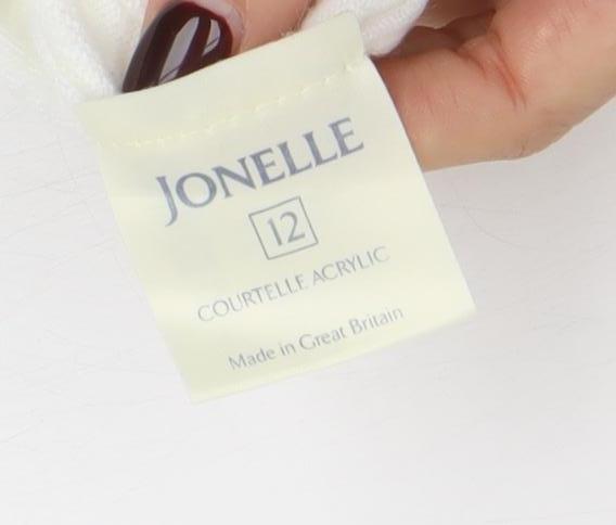Jonelle Womens Ivory Roll Neck Acrylic Jumper Size 12