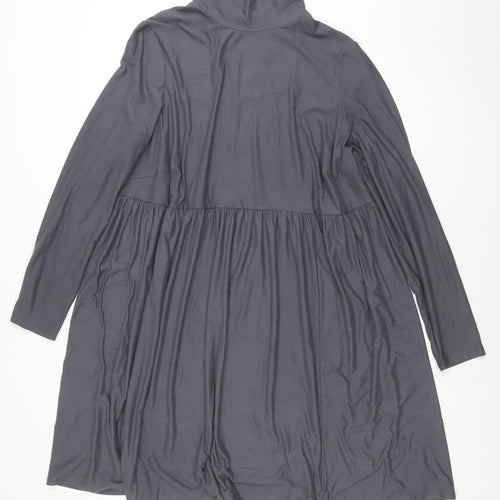 Simply Be Women Grey Size 22 Shift Dress Long Sleeve High Neck