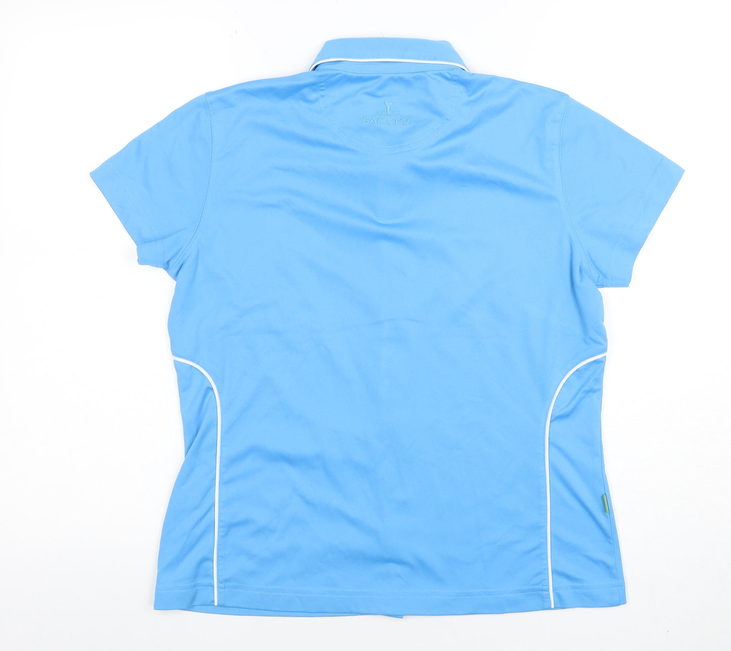 BACKTEE Women's Blue Short Sleeve Collared Polo Shirt M