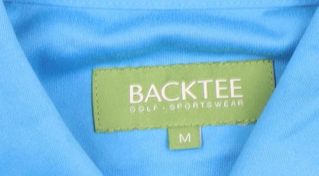 BACKTEE Women's Blue Short Sleeve Collared Polo Shirt M