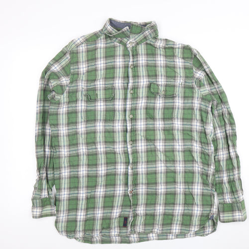Hudson North Men's Green Plaid Cotton Button-Up Shirt Size L