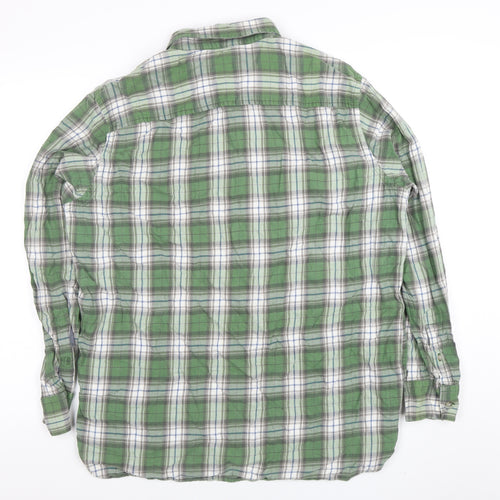 Hudson North Men's Green Plaid Cotton Button-Up Shirt Size L
