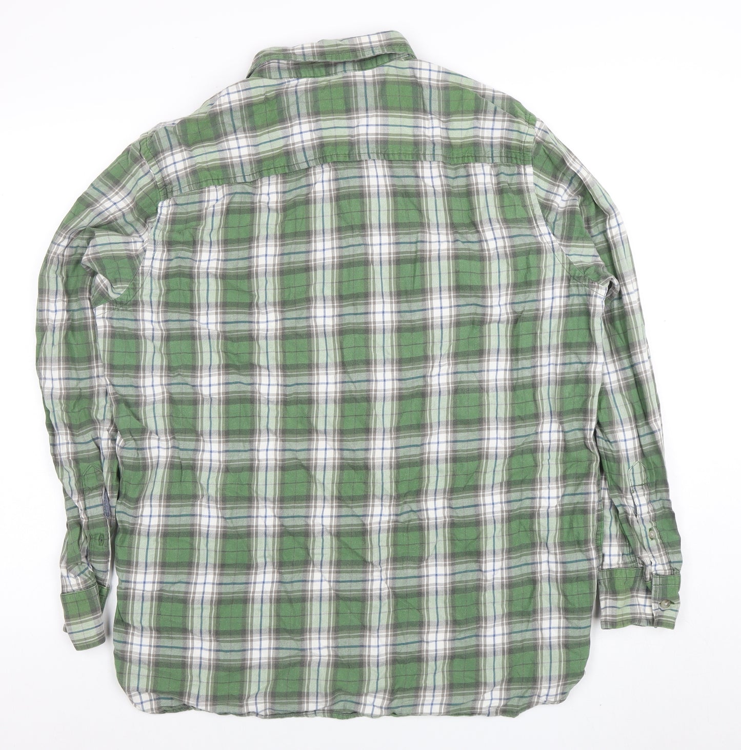 Hudson North Men's Green Plaid Cotton Button-Up Shirt Size L