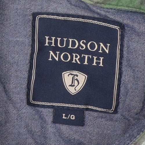 Hudson North Men's Green Plaid Cotton Button-Up Shirt Size L