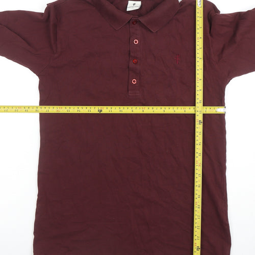 Father Sons Men’s Brown Long Sleeve Slim Fit Polo Shirt L