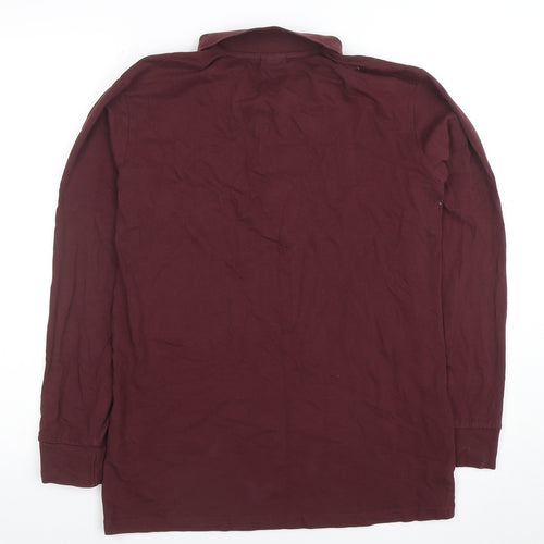 Father Sons Men’s Brown Long Sleeve Slim Fit Polo Shirt L