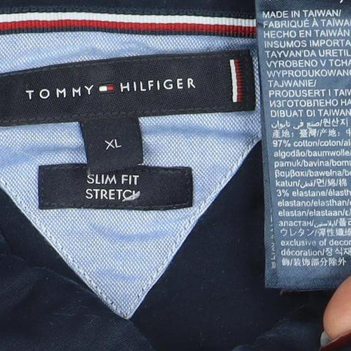 Tommy Hilfiger Men’s Blue Slim Fit Long Sleeve Button-Up Shirt XL