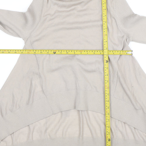 Karen Millen Women Beige Roll Neck Merino Wool Jumper Size 10