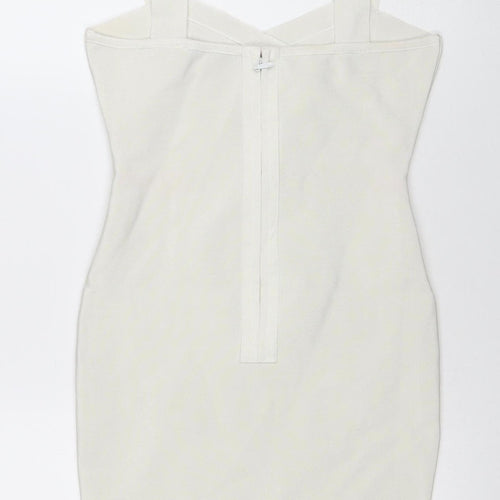 FRIME Women’s Ivory Sleeveless Bodycon Short Dress Size S