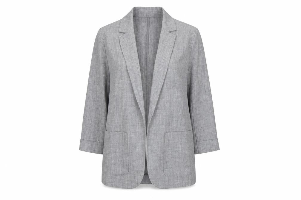 Front view of Marks & Spencer Grey Regular Fit Women's Blazer UK 12