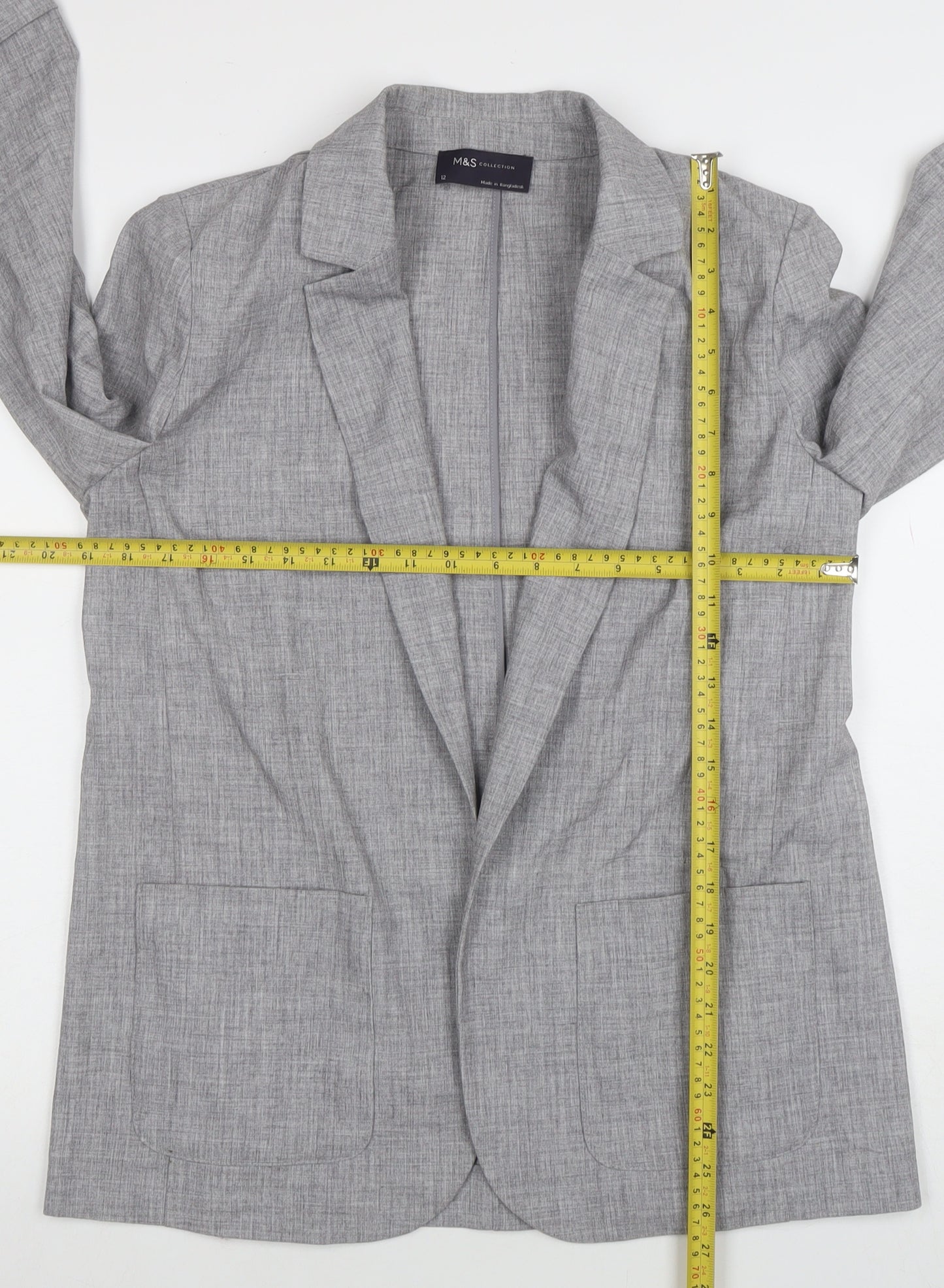 Marks and Spencer Grey Regular Fit Women's Blazer UK 12