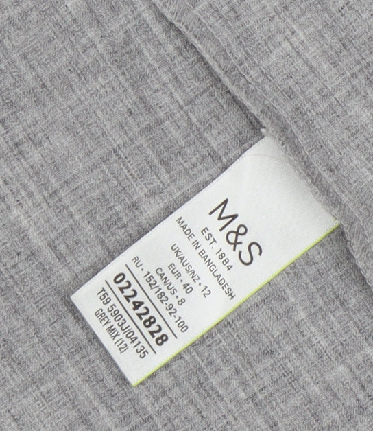 Marks and Spencer Grey Regular Fit Women's Blazer UK 12