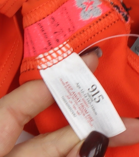 New Look Girls Orange One Piece Swimsuit 14-15 Years Quick Dry