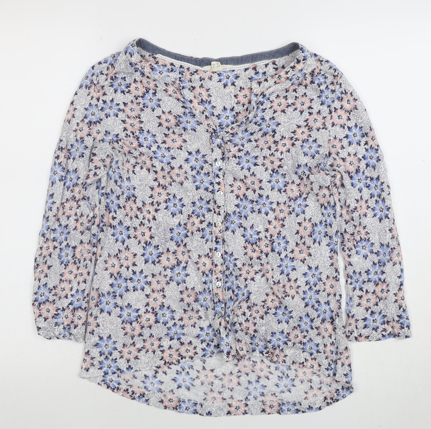 Fat Face Womens Multicoloured Floral Cotton Tunic Blouse Size 12