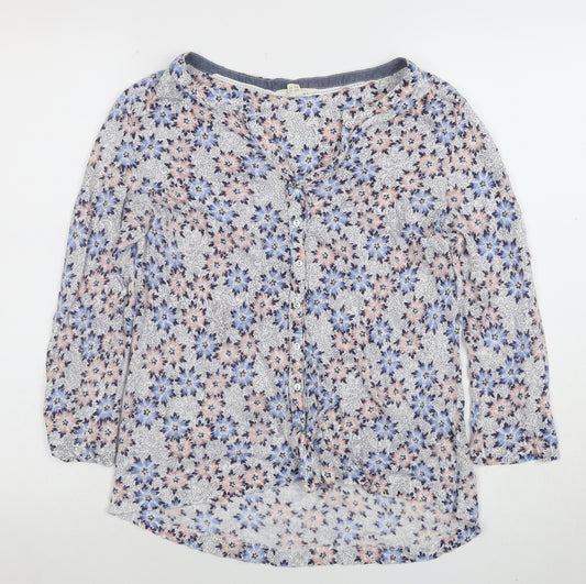 Fat Face Womens Multicoloured Floral Cotton Tunic Blouse Size 12