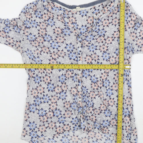 Fat Face Womens Multicoloured Floral Cotton Tunic Blouse Size 12