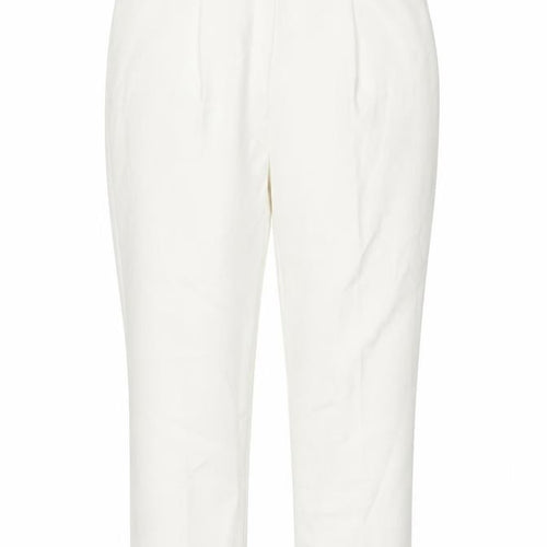 M&Co Women’s Ivory Belted Stretch Tapered Trousers Size 18