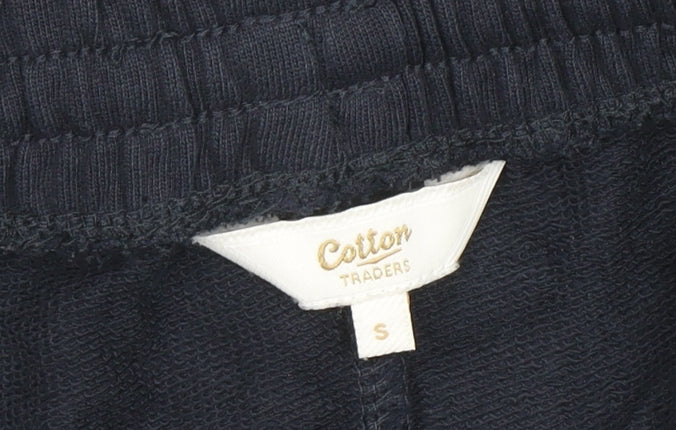 Cotton Traders Men's Navy Blue Sweat Shorts Size S Elastic Waist